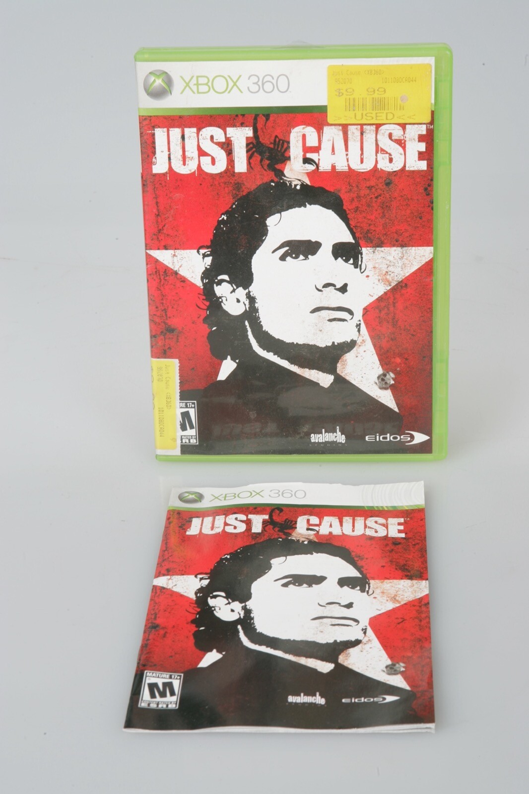 JUST CAUSE Nintendo XBOX 360 CASE MANUAL ONLY No Disk
