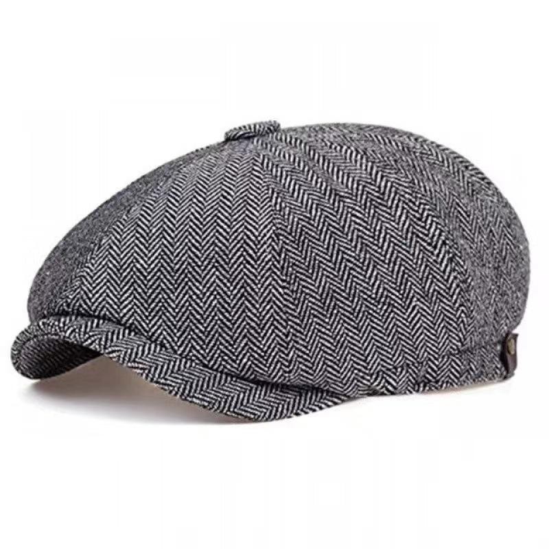 2025 New Classic Hat for Men Caps Vintage Retro Tweed Peaky Blinders Beret Hat F