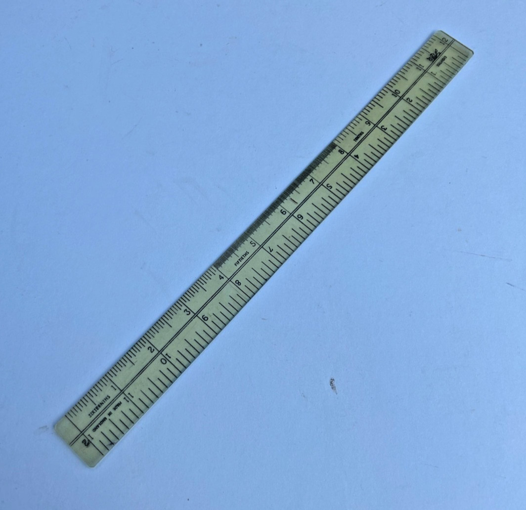 Vintage 1940s G C Phoneix Imperial Plastic Ruler Inches