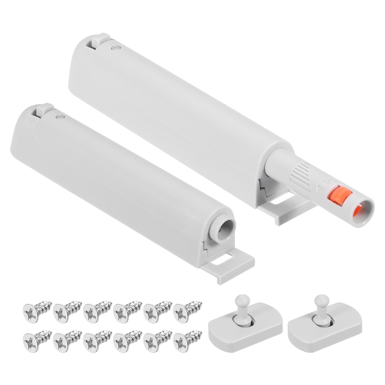 2 Pcs Magnetic Push Latches for Cabinet, 3.82x0.67 Inch Push to Open Latch White
