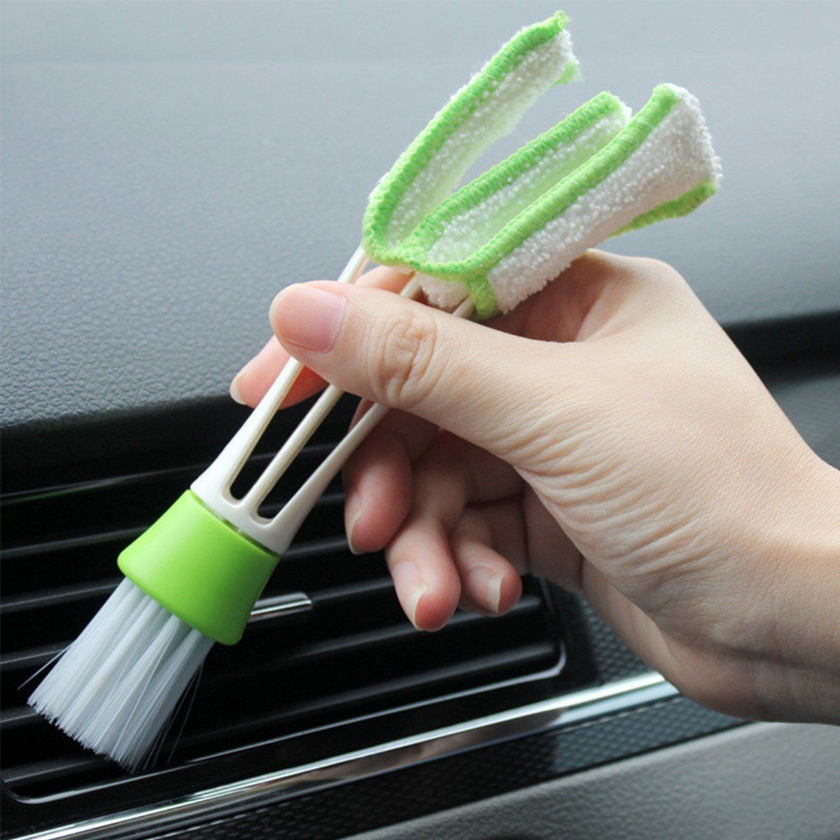 Dual-Head Car Cleaning Brush Car Vent Air-Condition Blind Cleaner