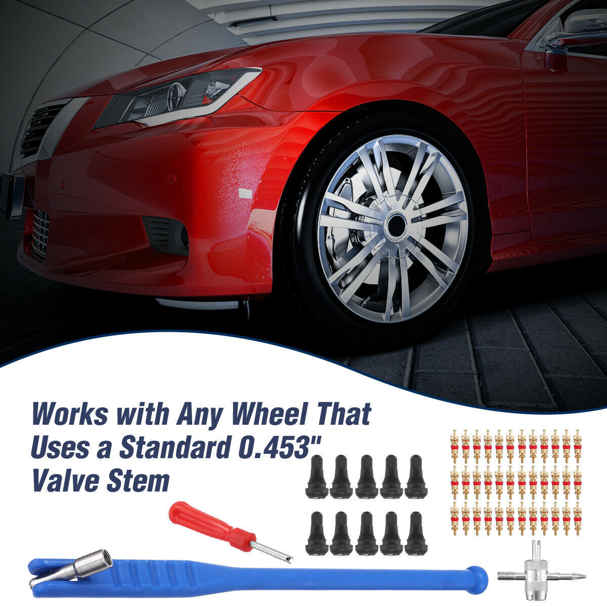 43pcs Set Valve Stem Puller Tool Installer Car Tire Plug Remover Core Repair US