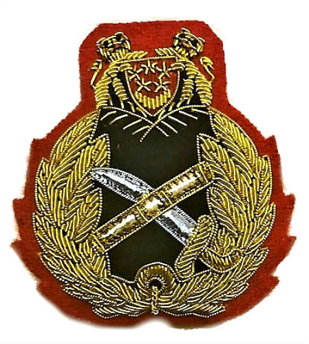 NEW SINGAPORE GENERAL HAT CAP BADGE HAND EMBROIDERED FREE SHIP USA CP MADE