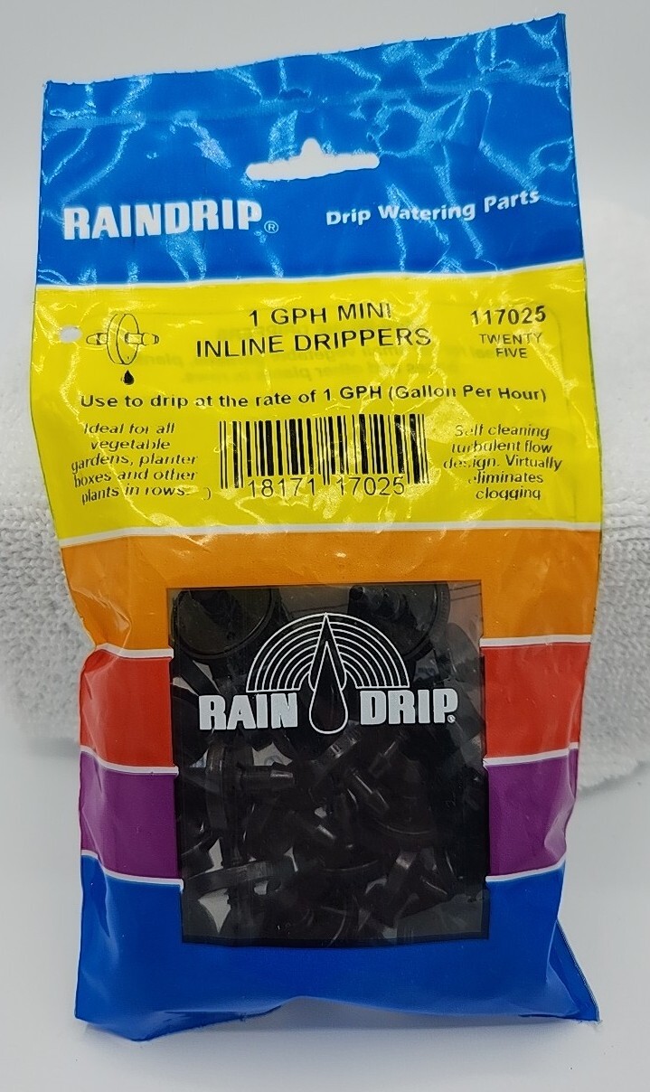 Raindrip 1 GHP Mini Inline Drippers 117025 25pk NEW