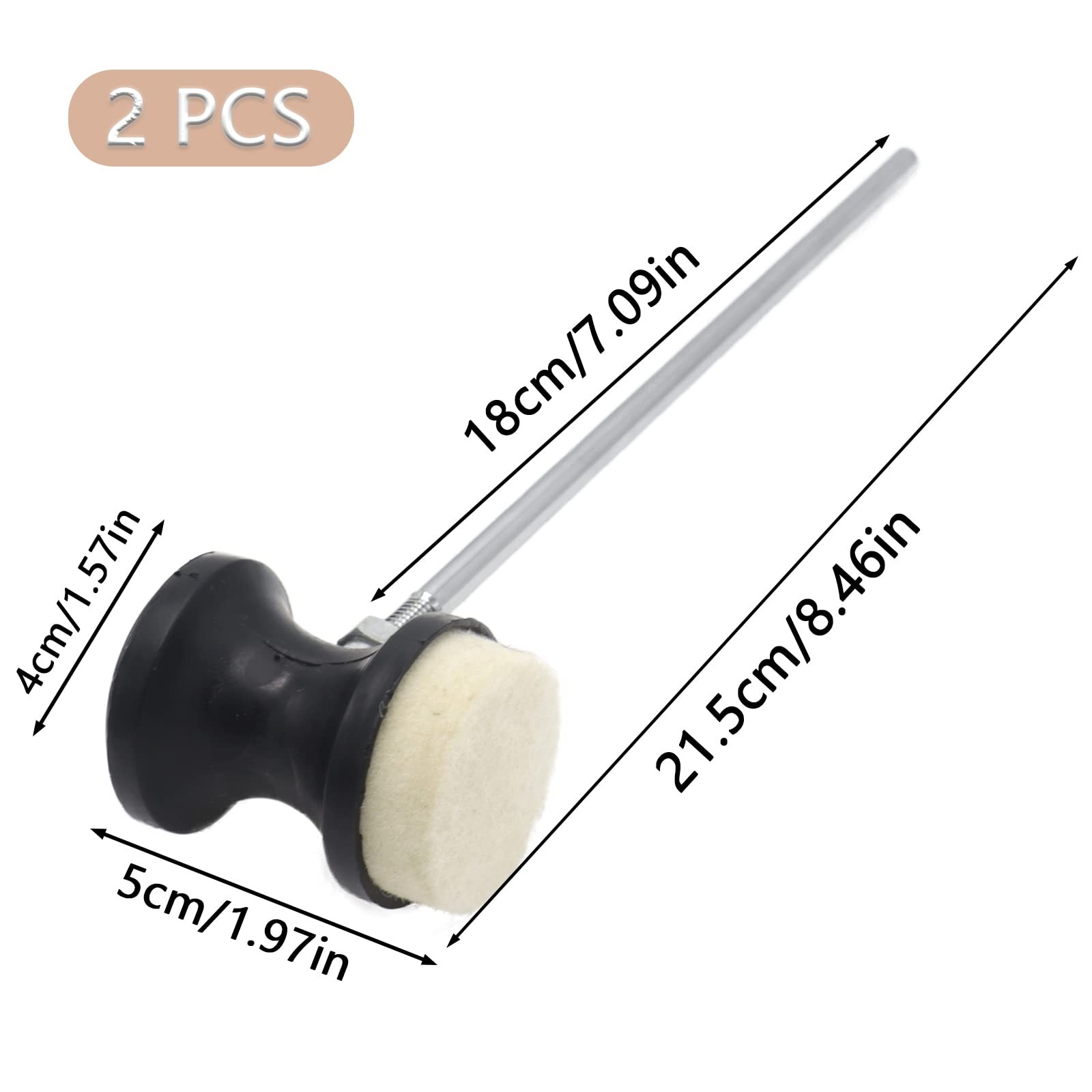 Cheerock 2pcs Double-Sided Bass Drum Pedal Beater, Double Kick Black