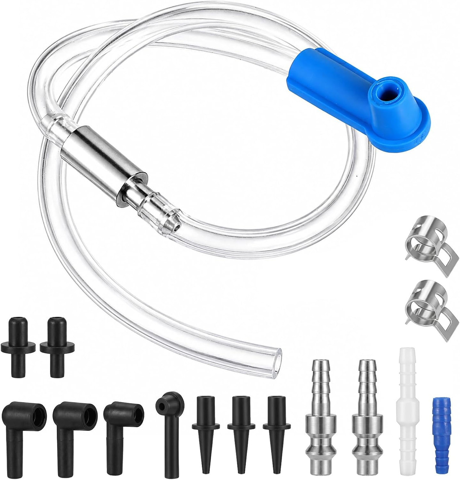 Universal Brake Bleeder Kit Rubber Aluminum One-Way Check Valve Brake Fluid Hose