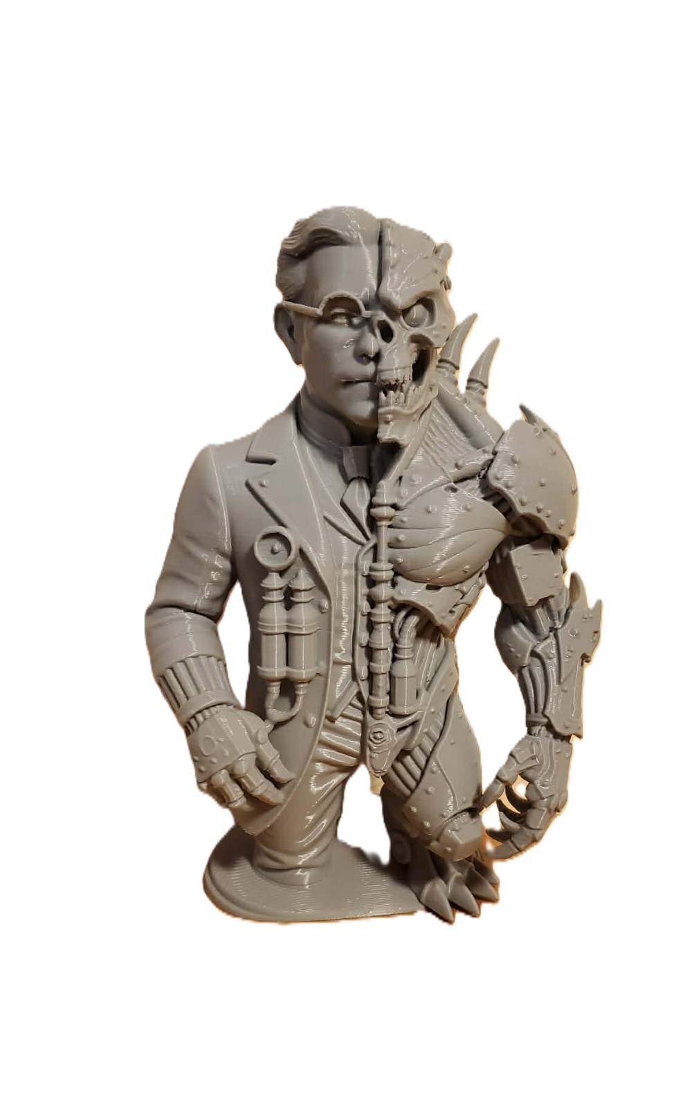 Steampunk Dr. Jekyll & Mr. Hyde 3D-Printed Split-Form Sculpture – Fan Art