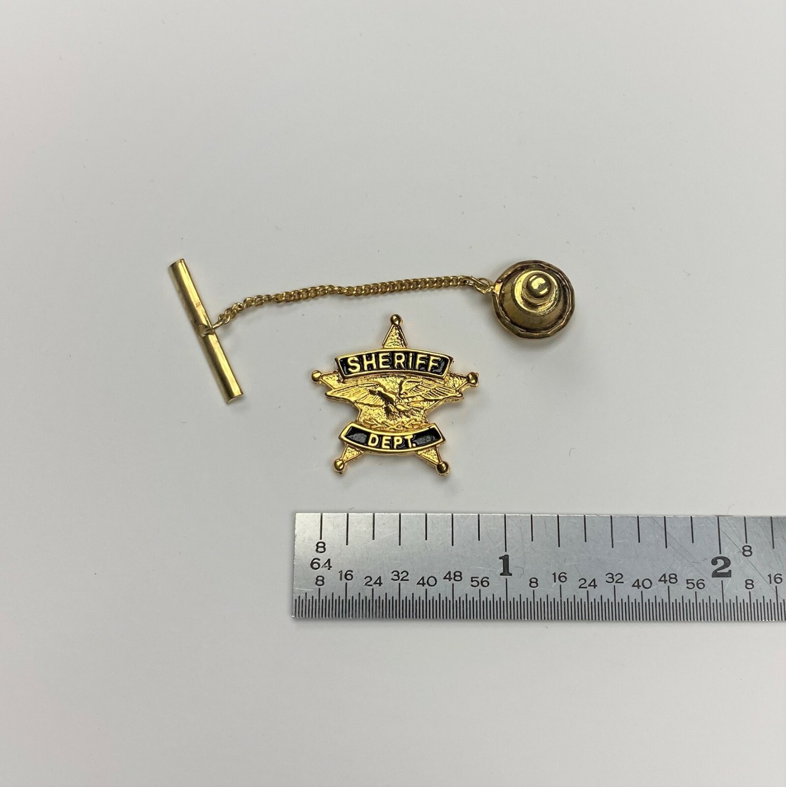 Sheriff Dept Gold Tie Tac - New - Metal Rank Insignia 4 Pieces
