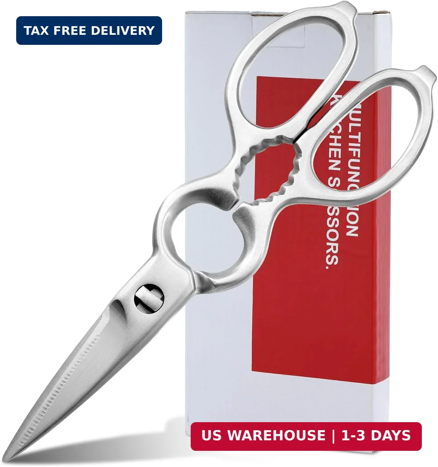 Stainless Steel Kitchen Shears Heavy Duty Full-Steel Forged Metal Scissors for F