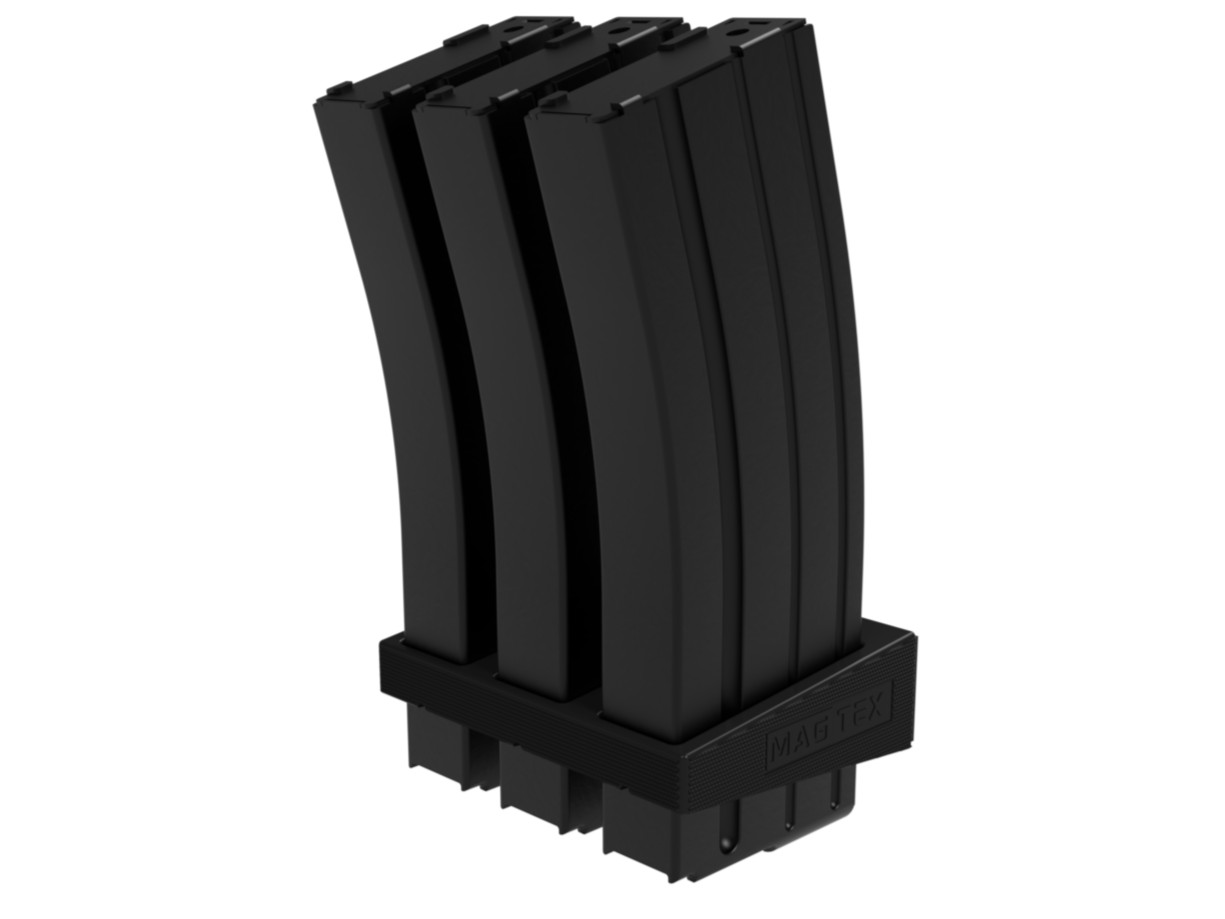 Magnetic 5.56/.223 Rifle Magazine Holder (3 Mags) - Compatible w/ALL @R-15 Mags