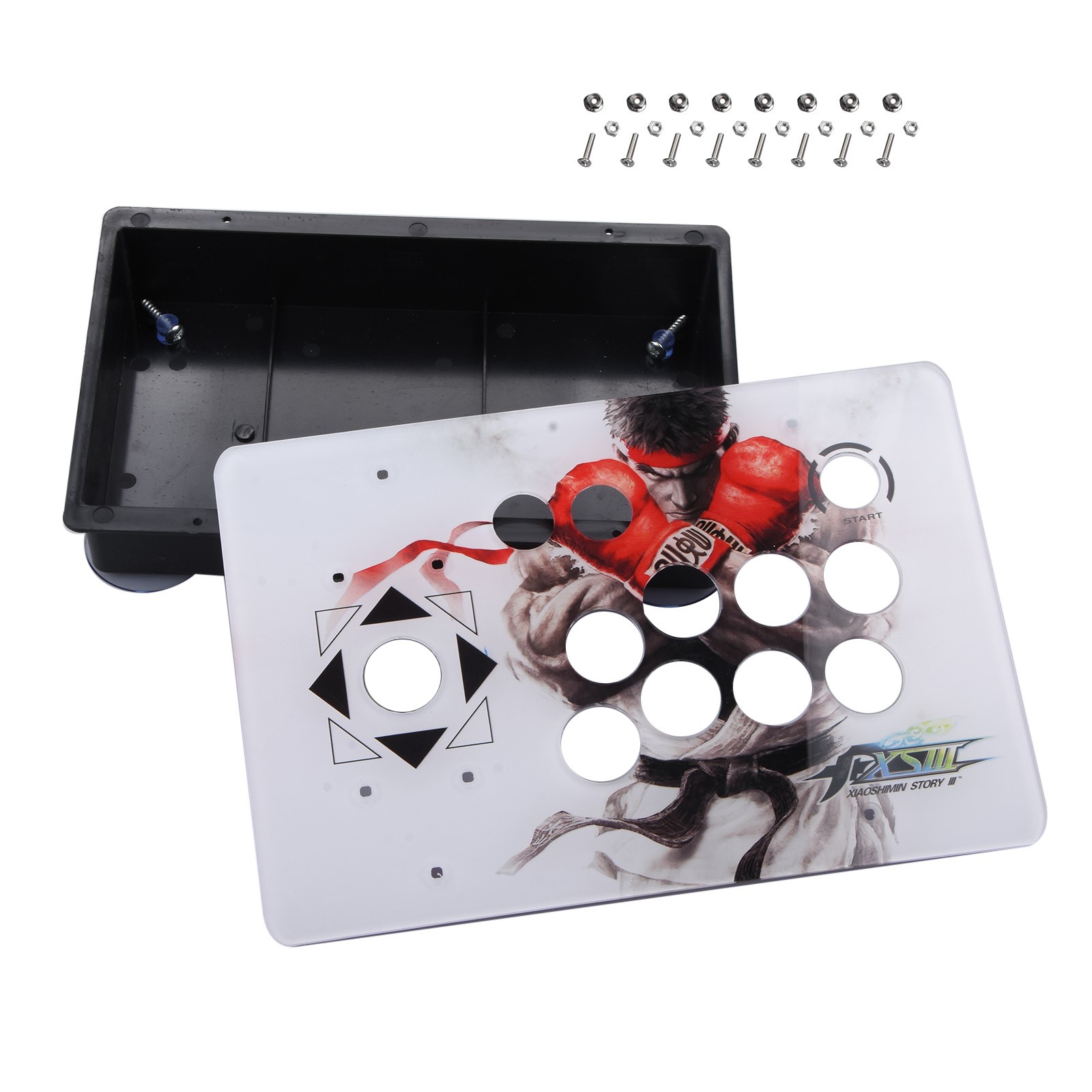 White Arcade Joystick Acrylic Panel+Case Game PC Rocker Joystick for Arcade