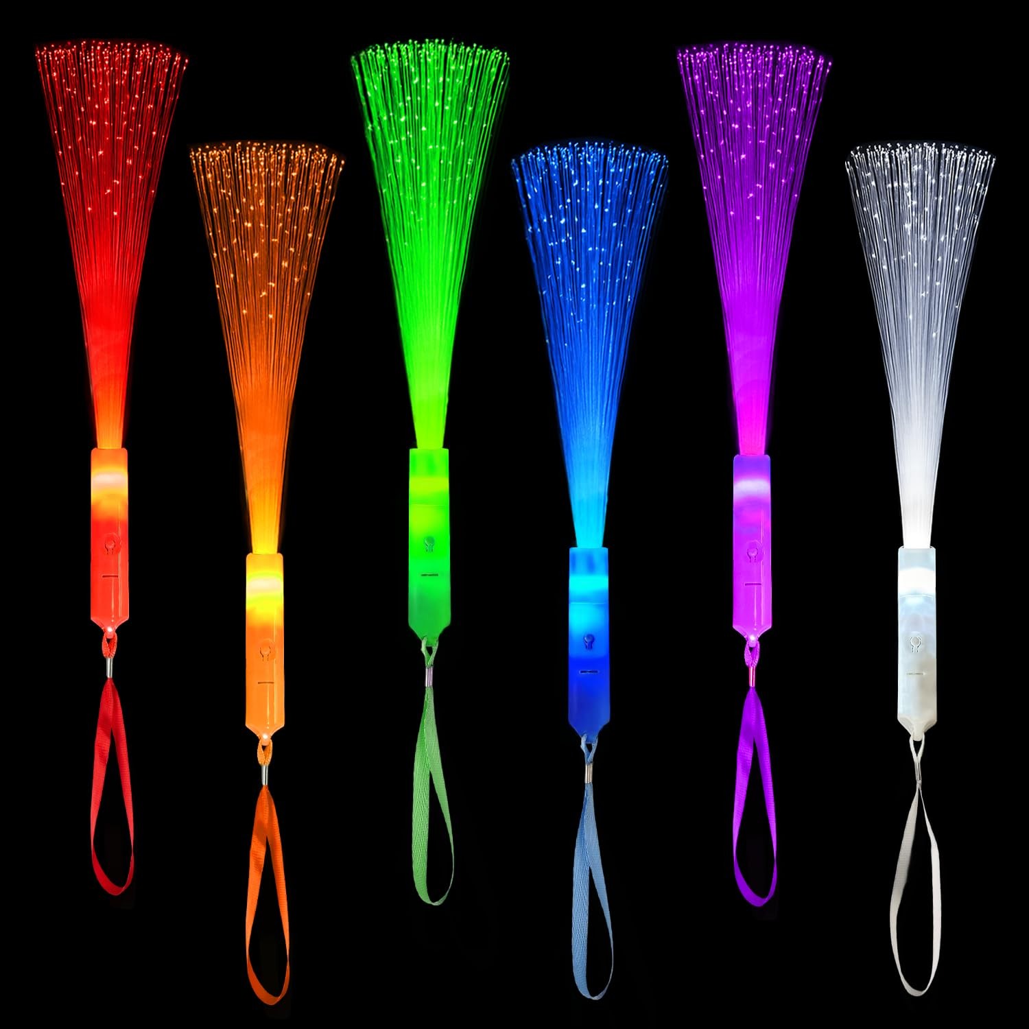 Glow in Dark Party Favors Supplies for Kids,12PCS Light Up Fiber Multicolor
