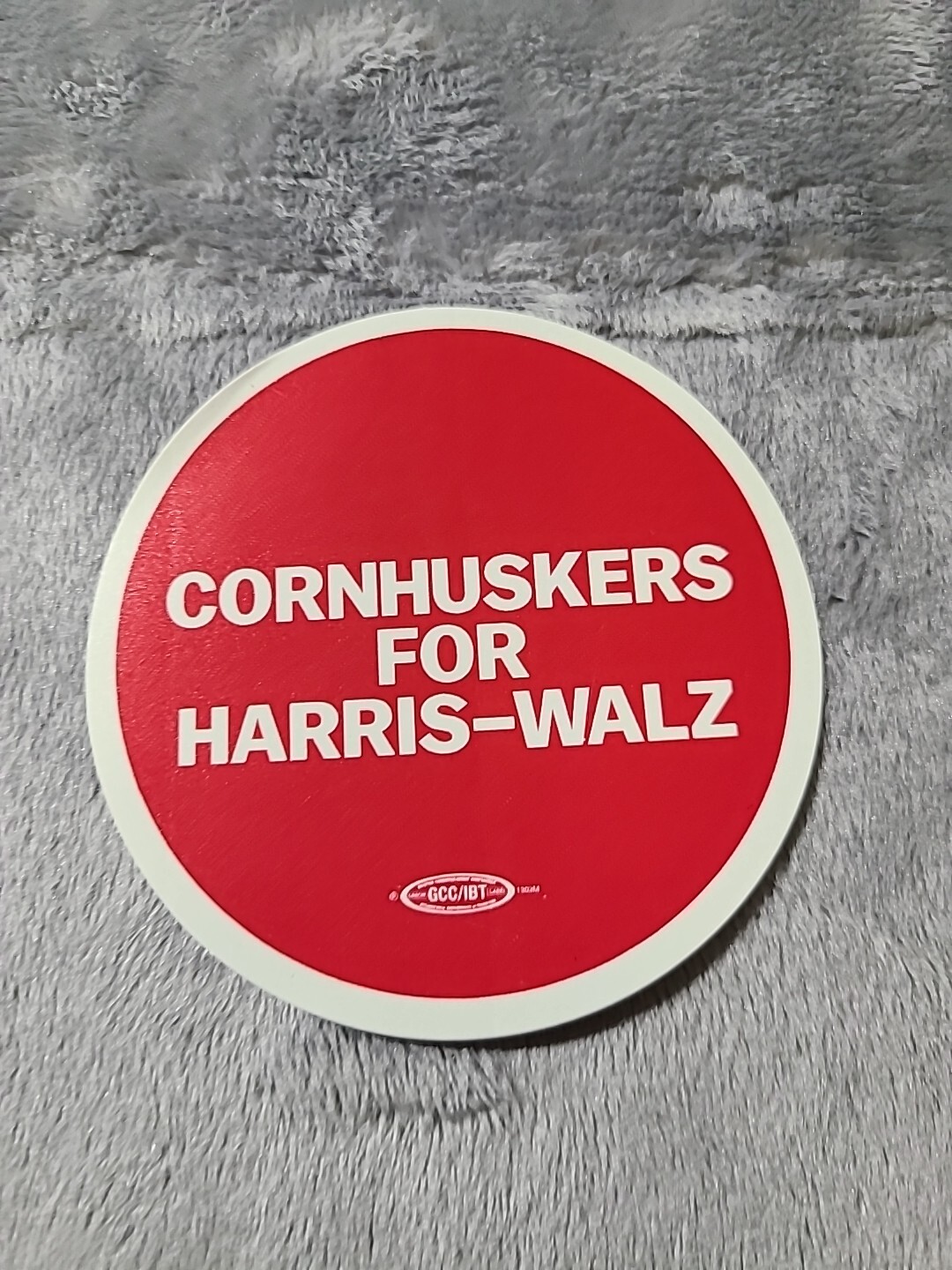 Kamala Harris Sticker "Cornhuskers For Harris-Walz" Rare Omaha Nebraska 3"