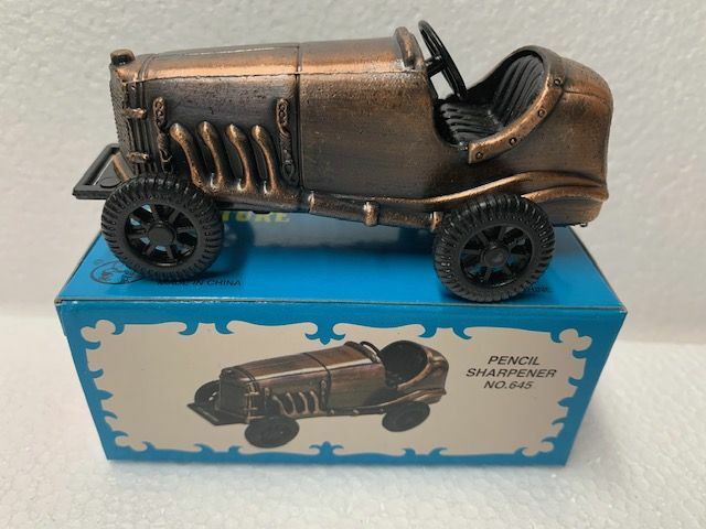 SOAP BOX RACER BRONZE DIE CAST METAL COLLECTIBLE PENCIL SHARPENER NEW / BOX