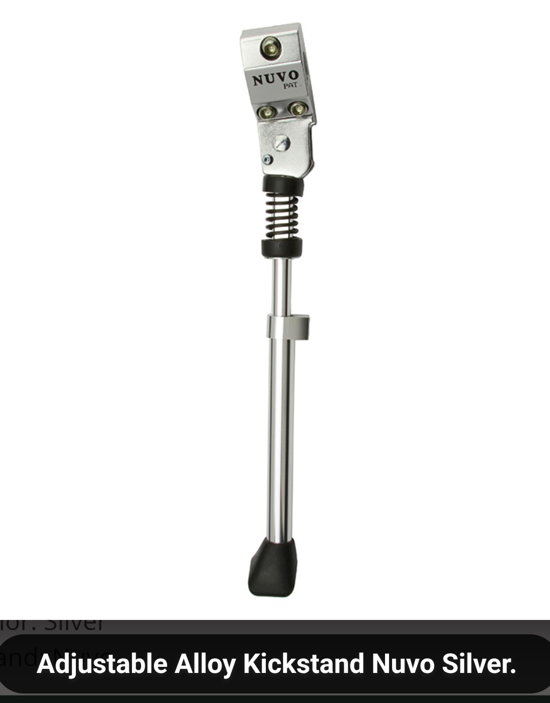 NEW ADJUSTABLE ALLOY BICYCLE KICKSTAND NUVO SILVER