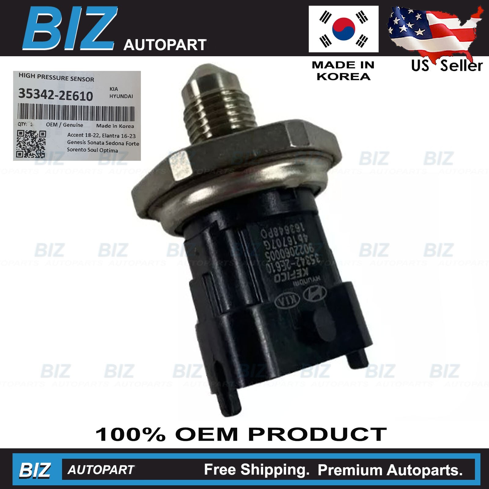 OEM Fuel Pressure Sensor for 15-25 Genesis Hyundai 17-25 Kia OE# 35342-2E610