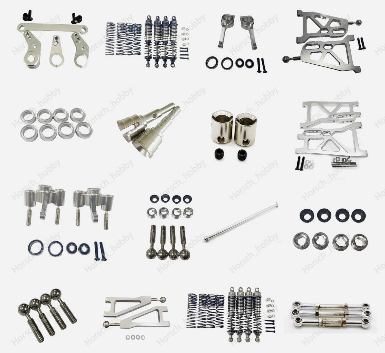 For FS FSR 1/10 Racing Short Truck/Desert Buggy Alloy metal Upgraded Part Silver