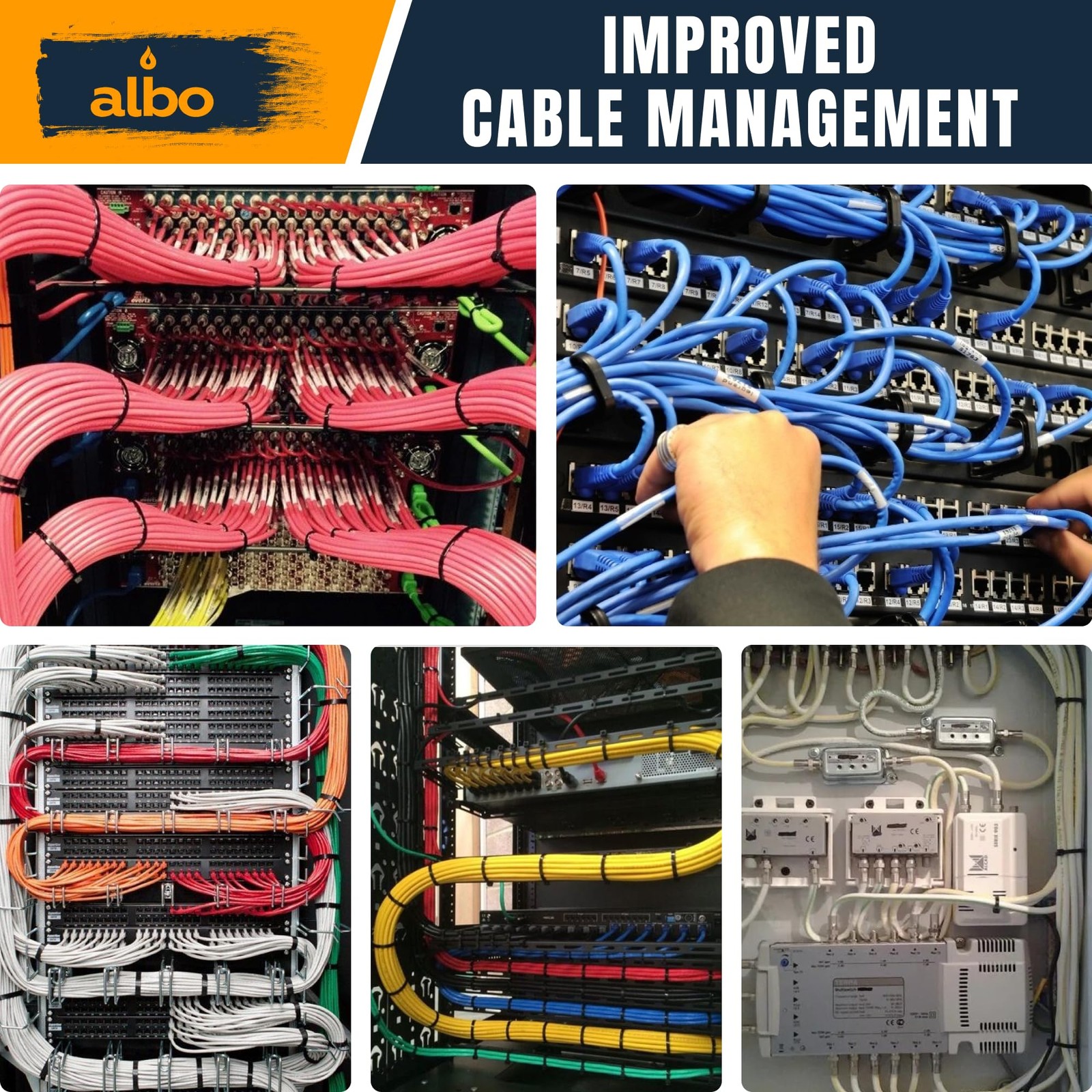 ALBO Black Zip Ties Assorted Sizes 800 800 Pack,