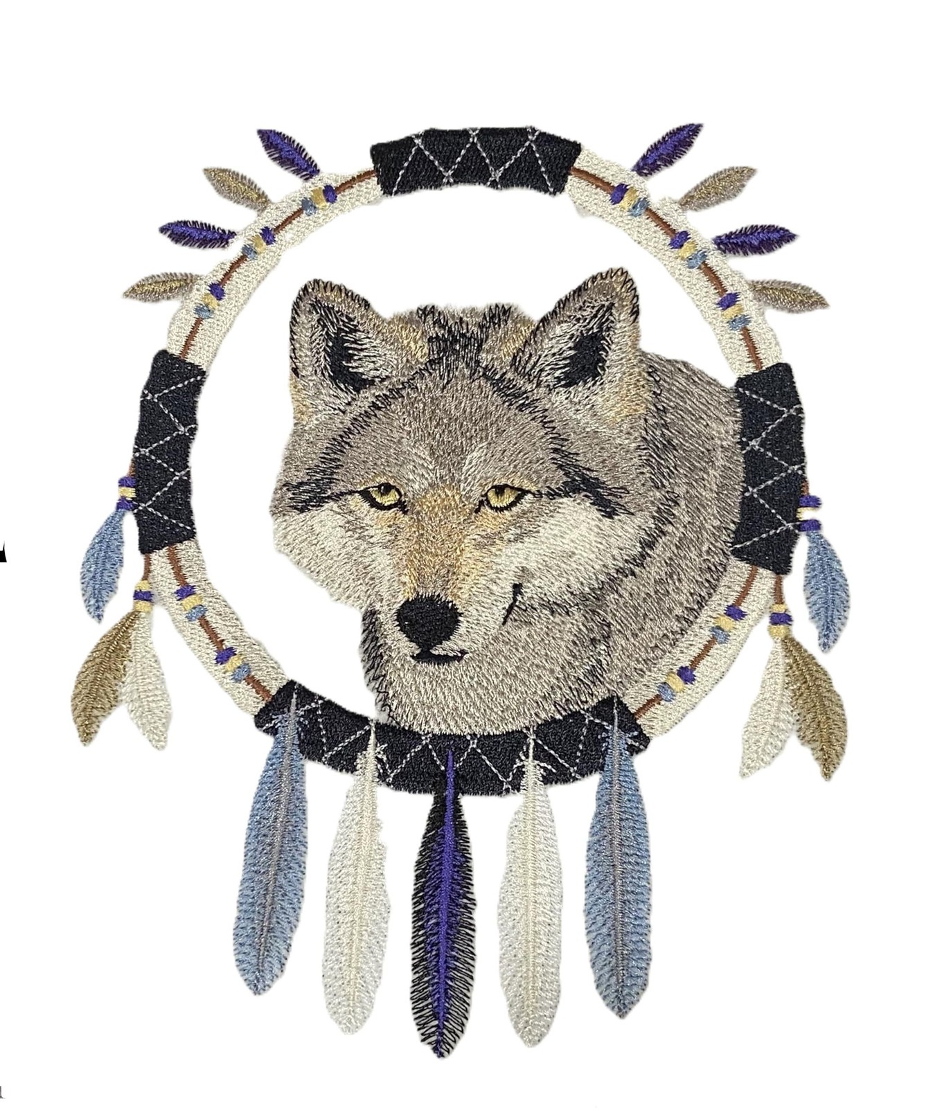 Beyond Vision CustomAnimal [ Wolf Dream Catcher ] Embroidered Iron on/Sew Patch