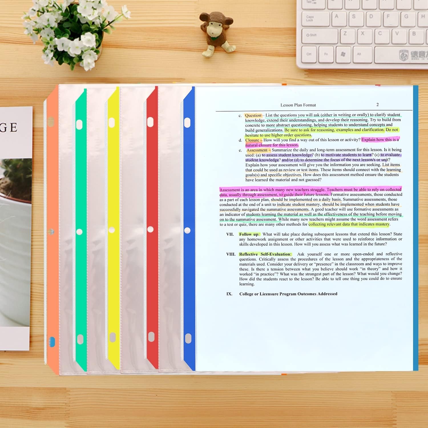 Sheet Protectors, Aipker Plastic Page Protectors for 3 Ring Binder, Multiple