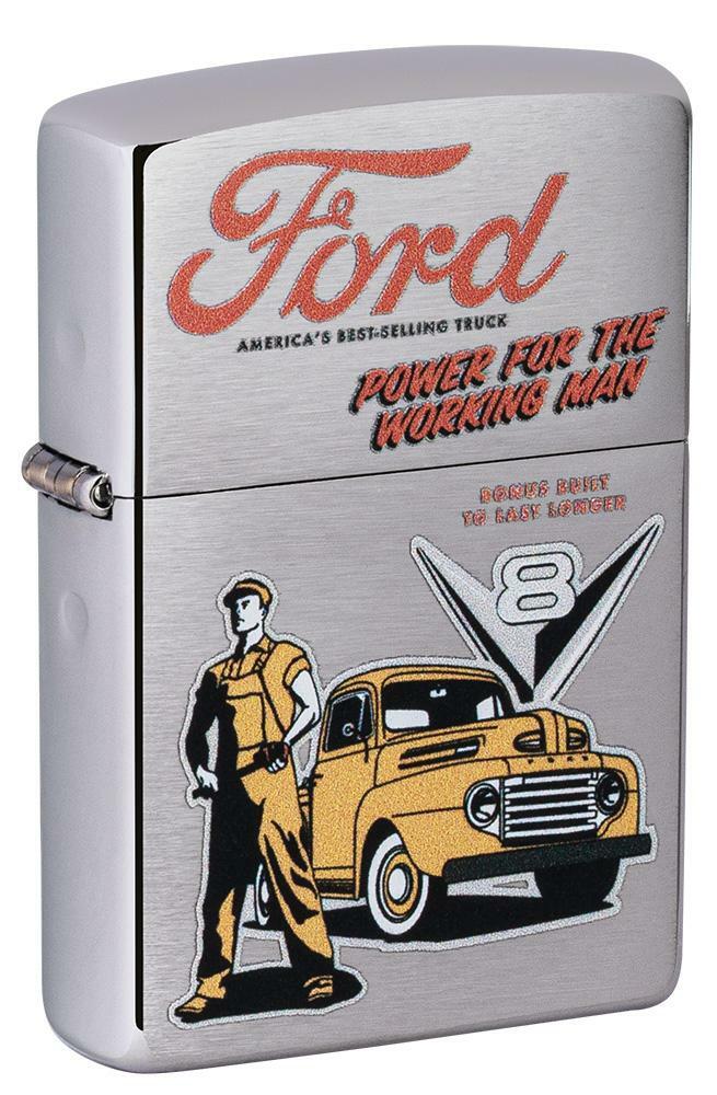 Zippo 49306 Windproof Ford F1, V8 Truck Lighter, Vintage Design, New In Box
