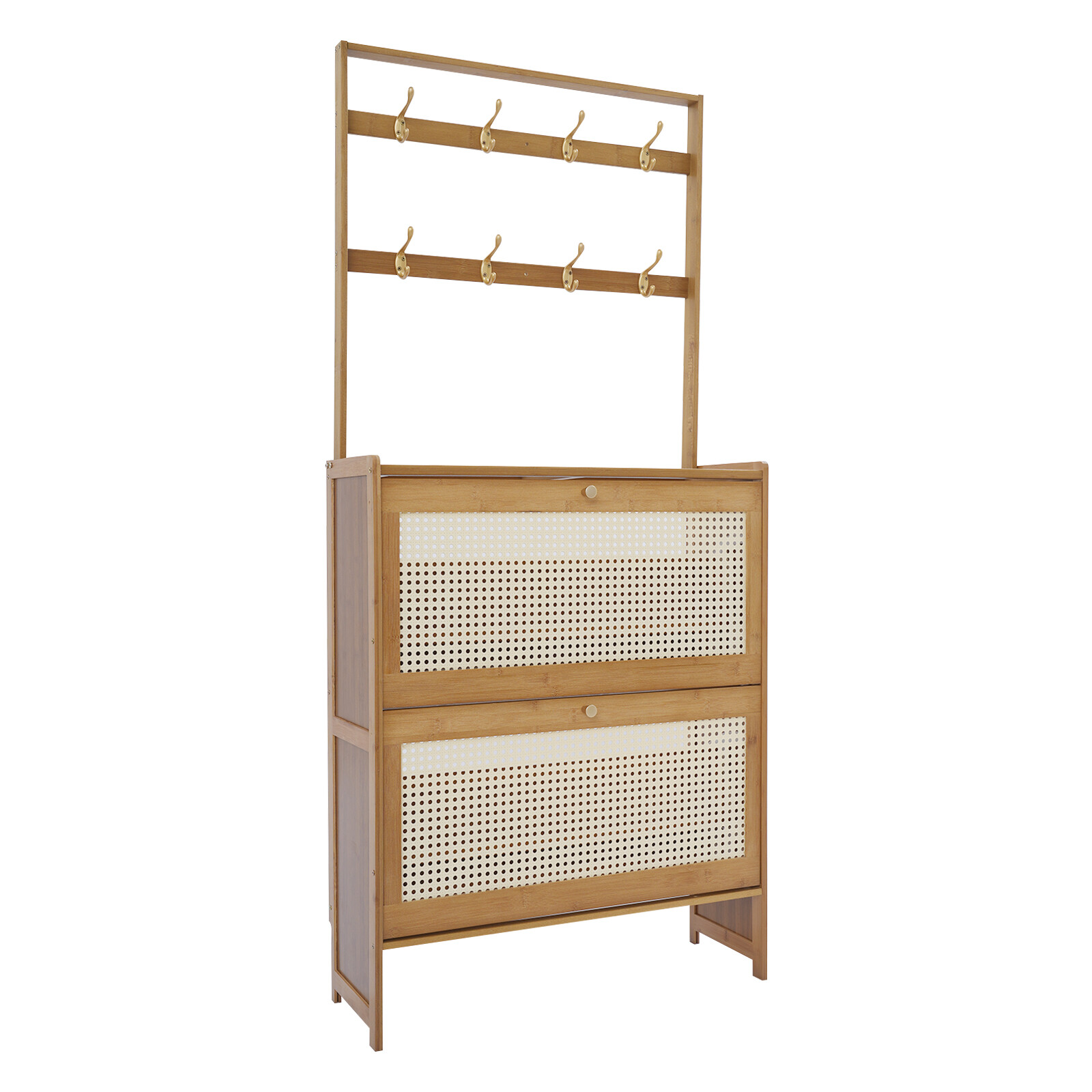2 Tiers Modern Shoe Cabinet For Entryway Living Room Flip Door Shoe Cabinet