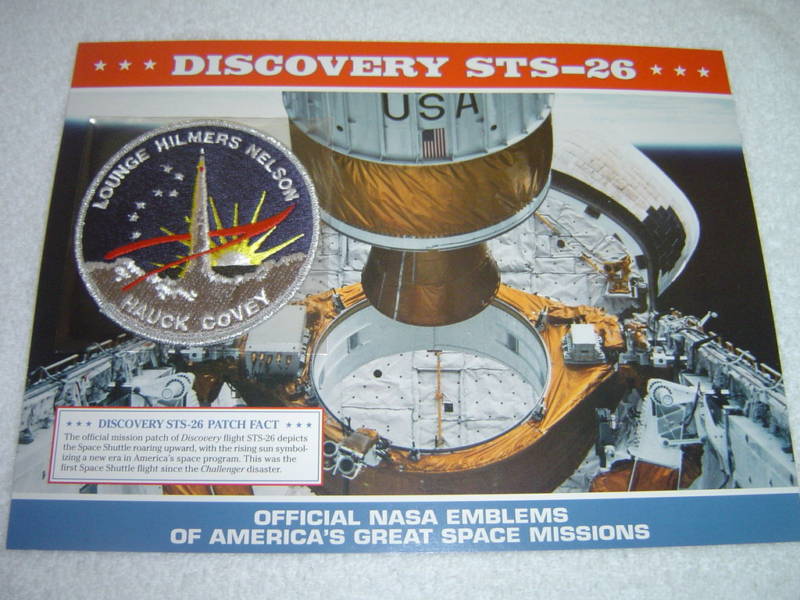 1988 DISCOVERY STS-26 NASA MISSION PATCH SHEET Official Willabee & Ward W&W