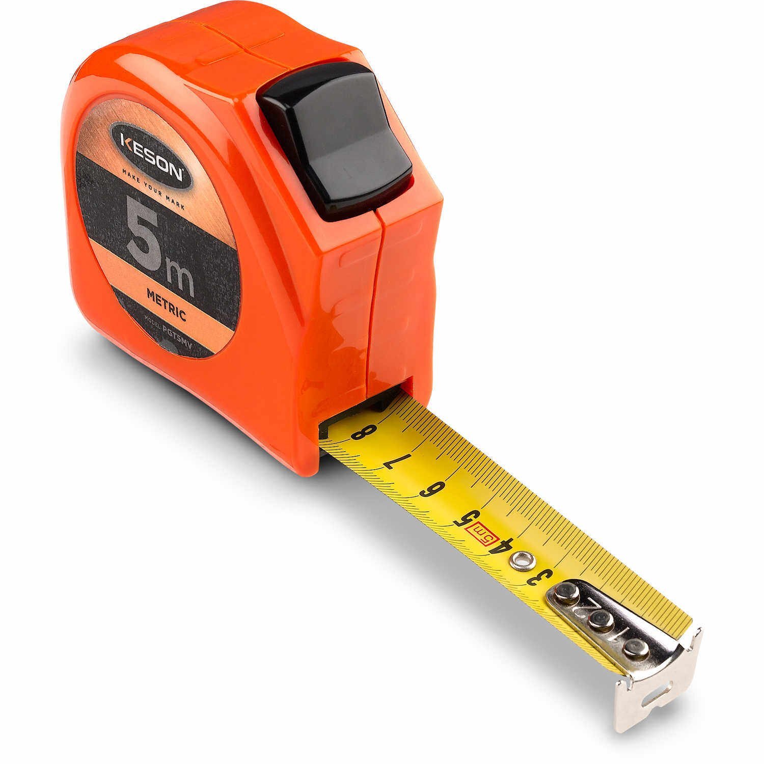 Keson PGT5MV Short Tape Measure with Nylon Coated Steel Blade and Toggle Lock