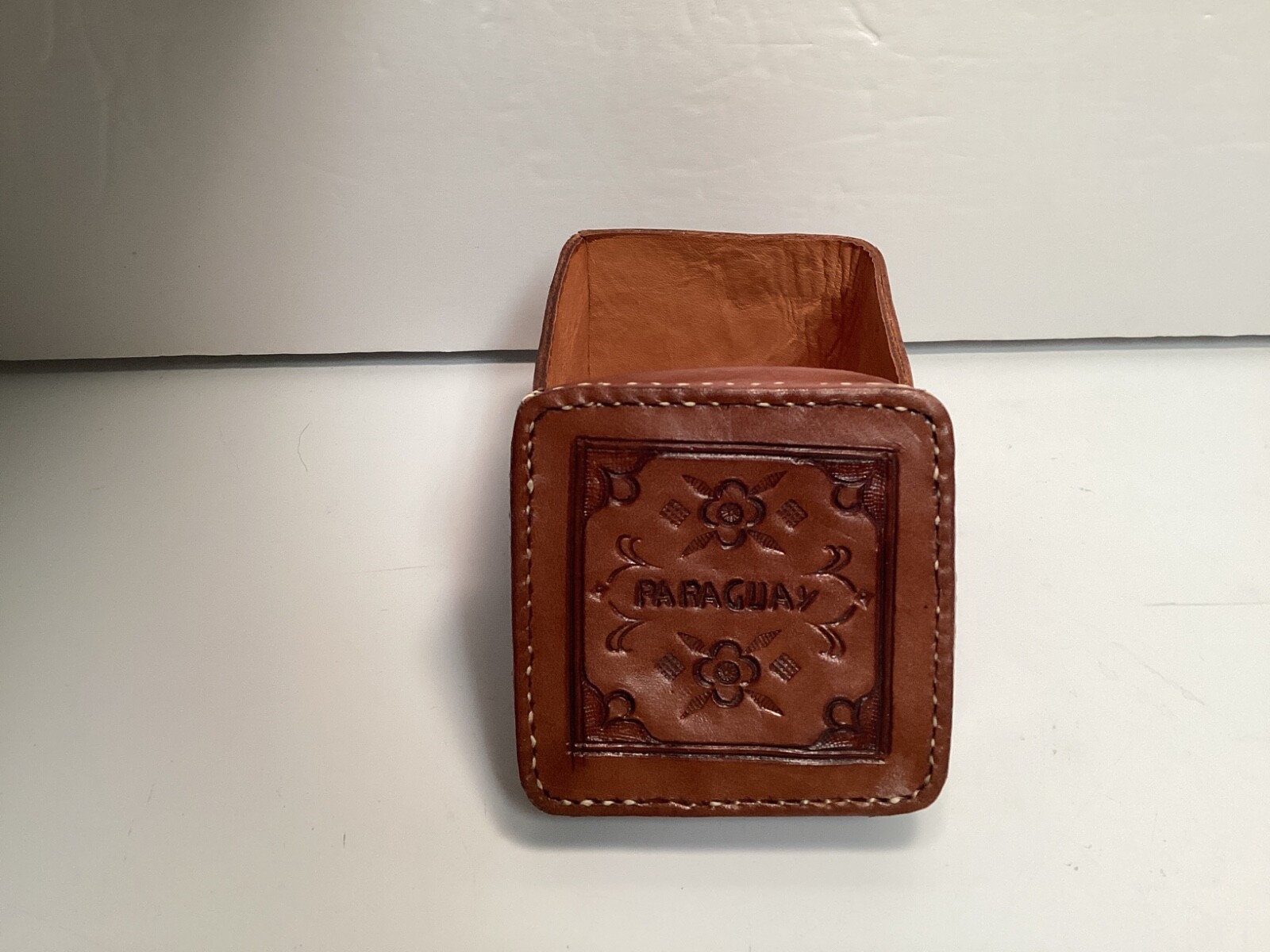 Paraguay Leather Box 3.5" X 3.5” X 3" (outside dimensions)