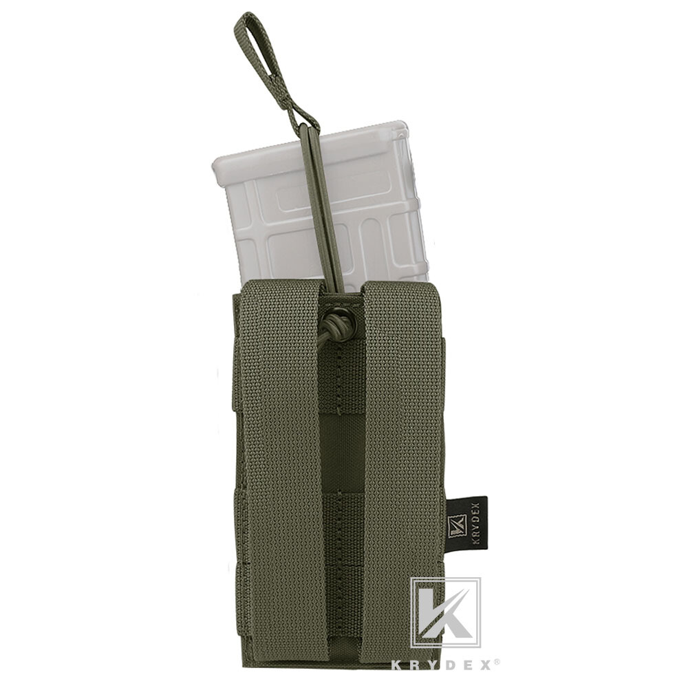 KRYDEX Single 5.56 .223 Mag Pouch Open Top Tactical Mag Carrier MOLLE Modular