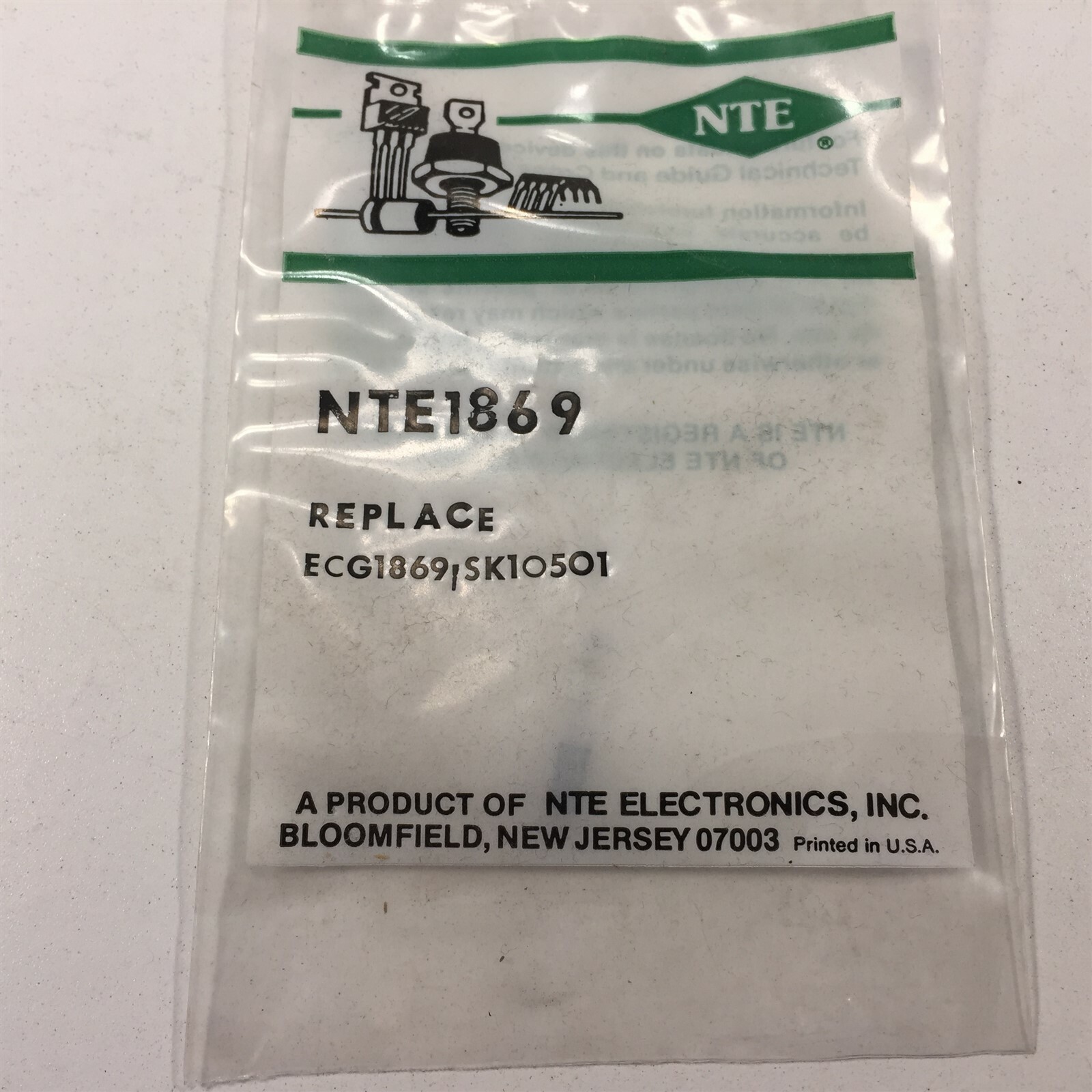 (2) NTE NTE1869 Integrated Circuit 3 Terminal Variable Voltage Regulator - 2/Lot
