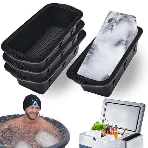Extra Large Ice Block Mold,4 Pack 9.4lbs Ice Cubes for Cold Black-4 pack