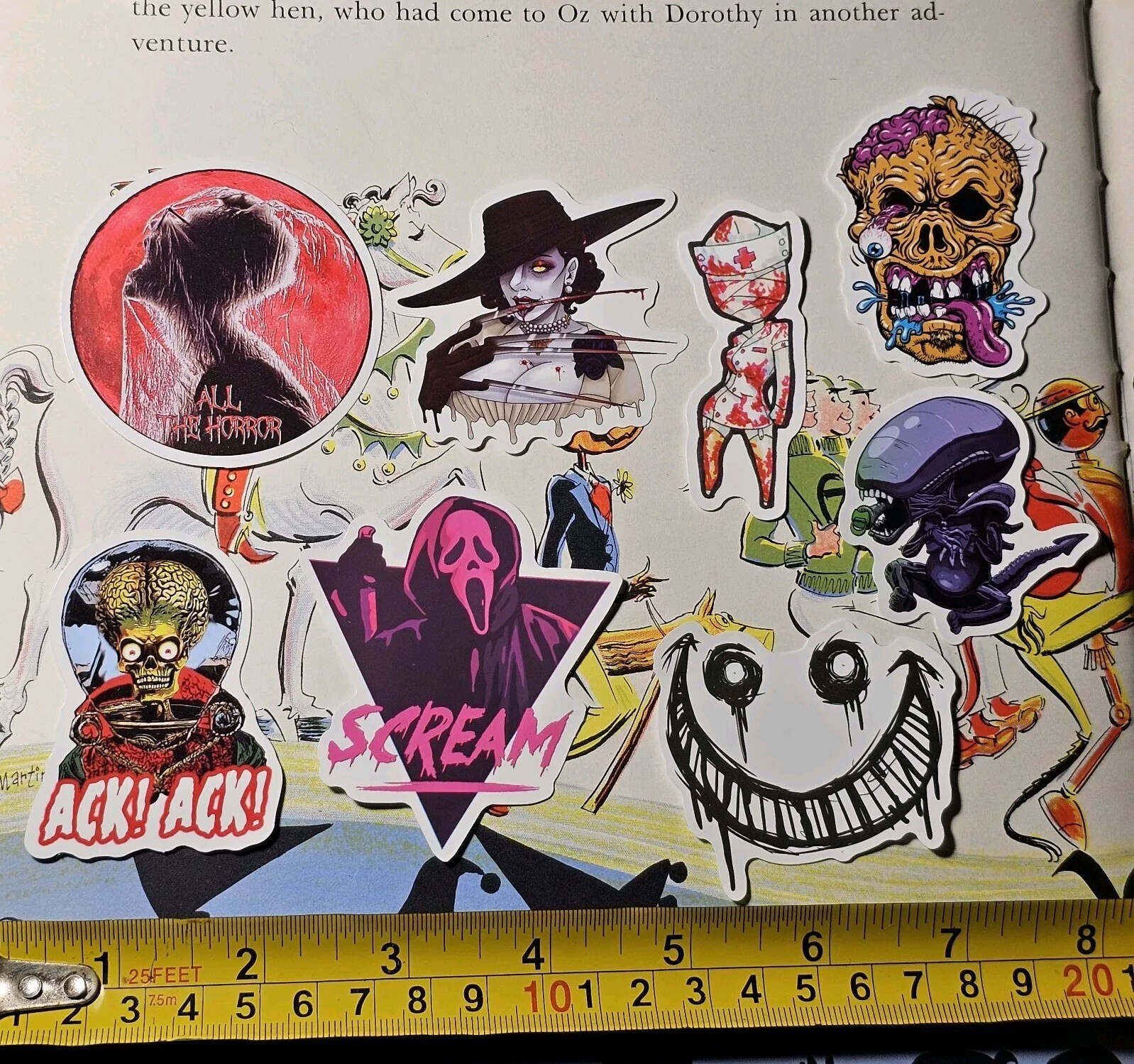 HORROR MOVIE HAUNTED HALLOWEEN MONSTER SCARY STICKER S55 LOT STICKERS CREEPY