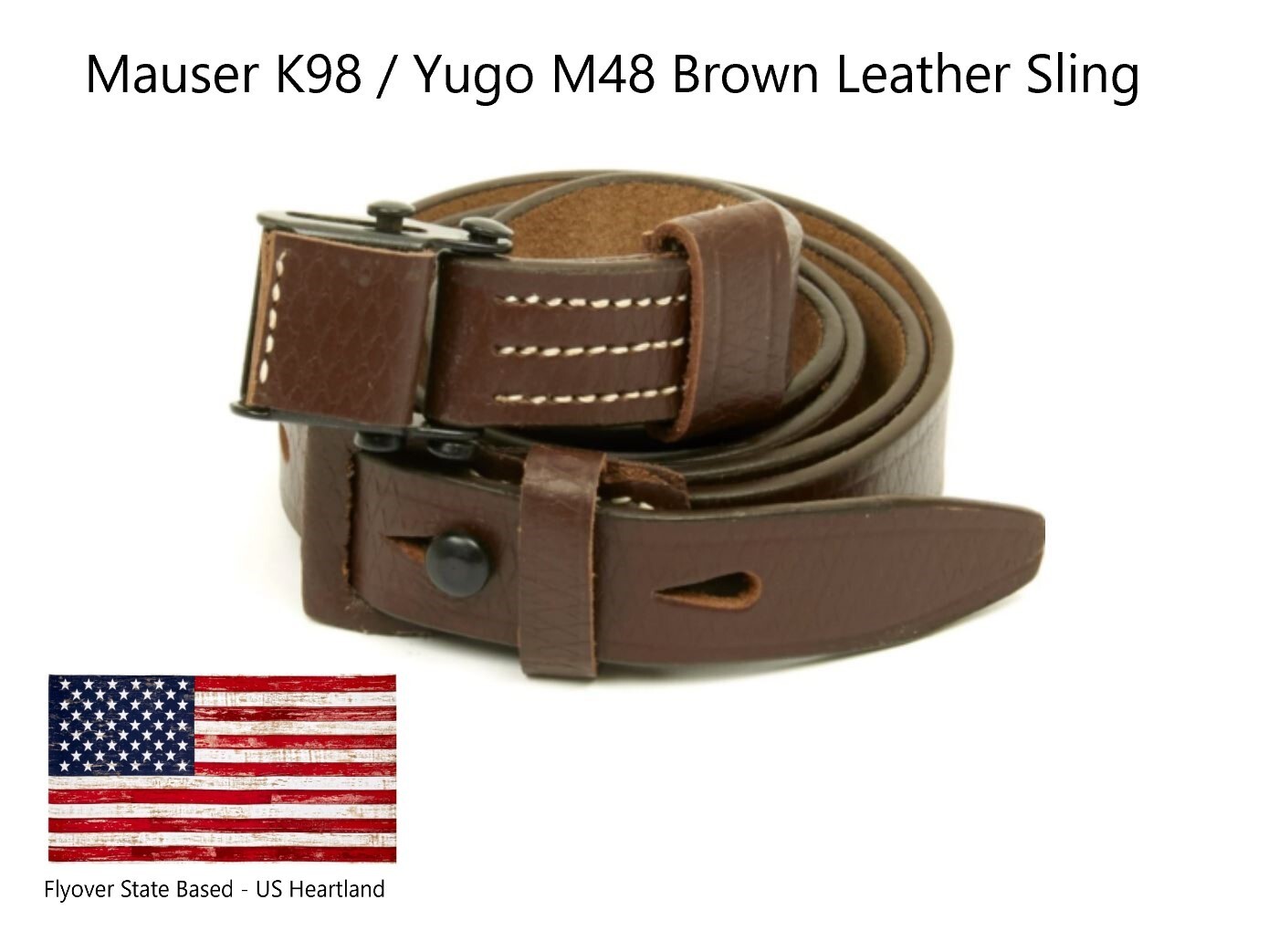MAUSER K98 98K RIFLE LEATHER RIFLE CARRY SLING BROWN GERMAN MAUSER YUGO CHECH 48