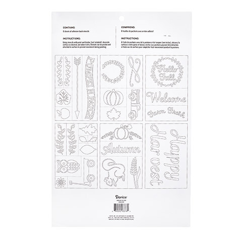 Large 11x17 Adhesive Stencils in Fall Designs, 6 pack
