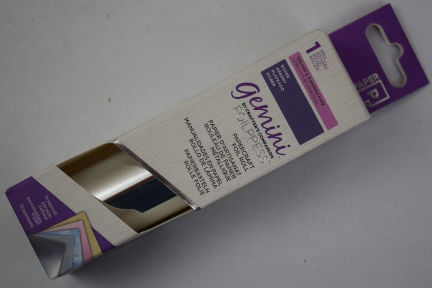 Gemini Arts Foilpress Papercraft Supply - Silver (Chrome Shiny) - 5" x 5.4yds
