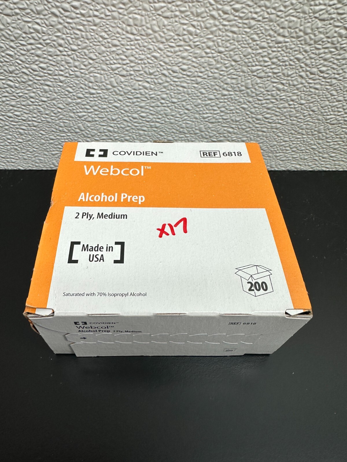 Covidien REF 6818 Webcol Alcohol Prep 2Ply Medium Lot 17 PKS