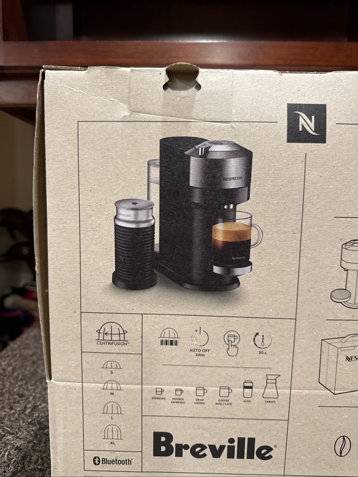 NEW Nespresso Breville Vertuo Next & Aeroccino3 Deluxe Dark Chrome (No Pods)