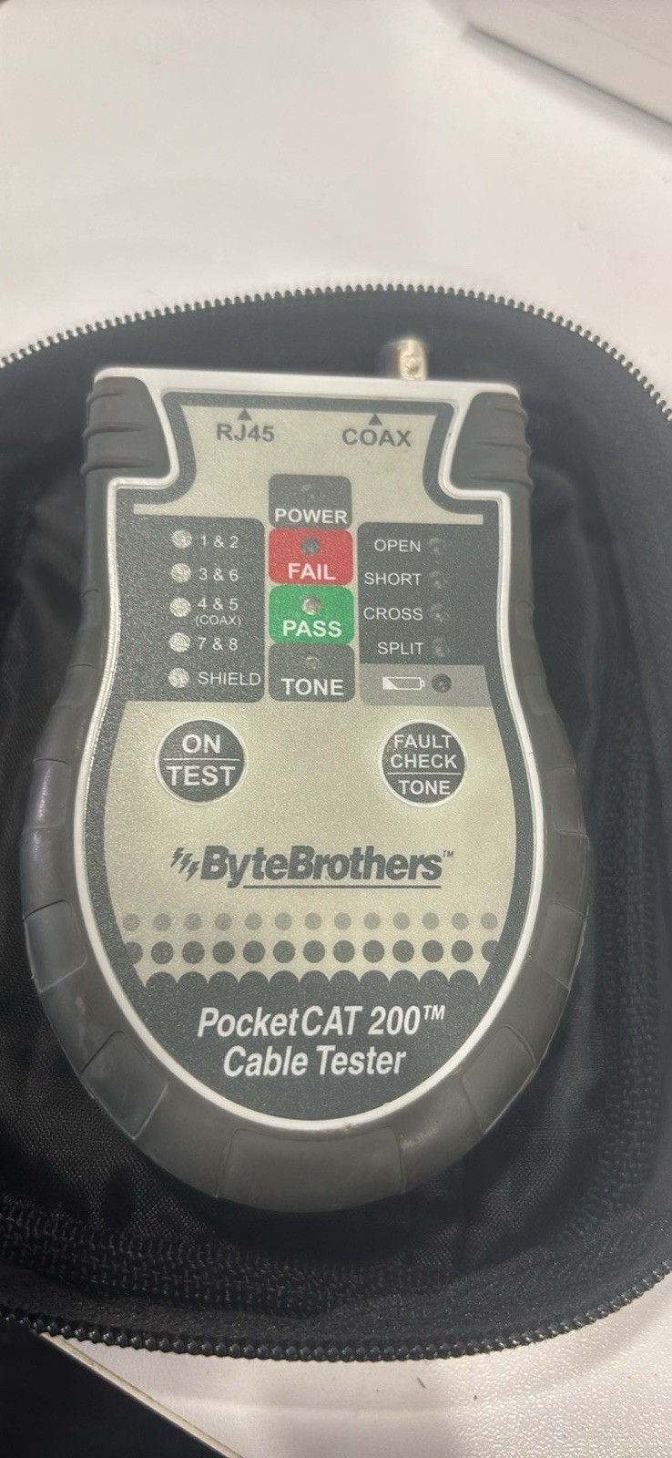 Byte Brothers CTX200 Pocket CAT Network Cable Tester For RJ45 & Coax Black