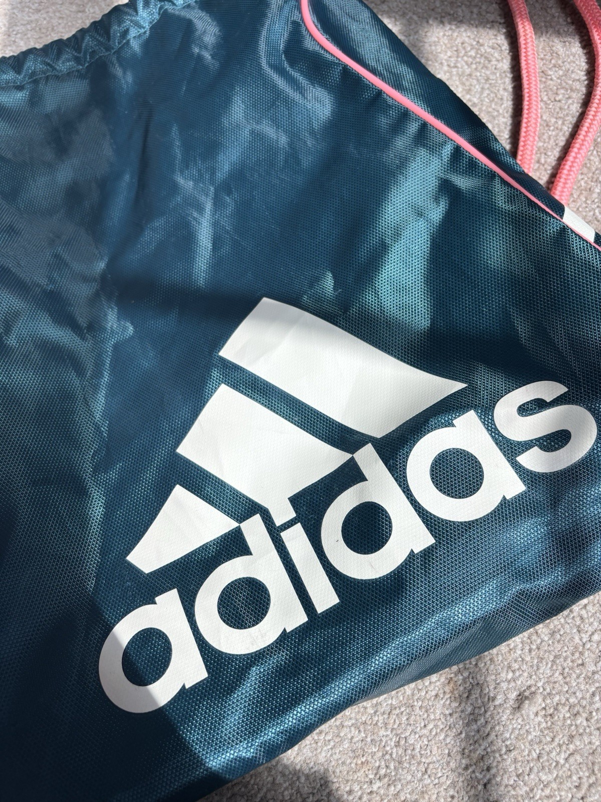 Adidas Blue And Pink Drawstring Bag