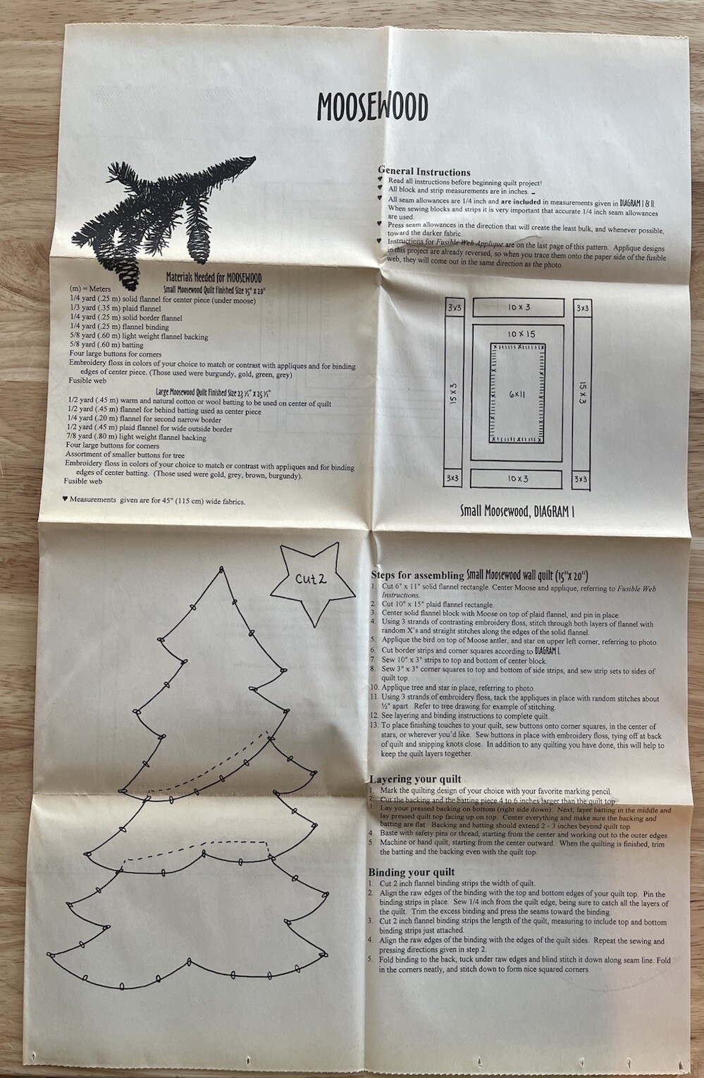 PINE NEEDLES quilt pattern For Two Quilts - MOOSEWOOD - McKenna Ryan