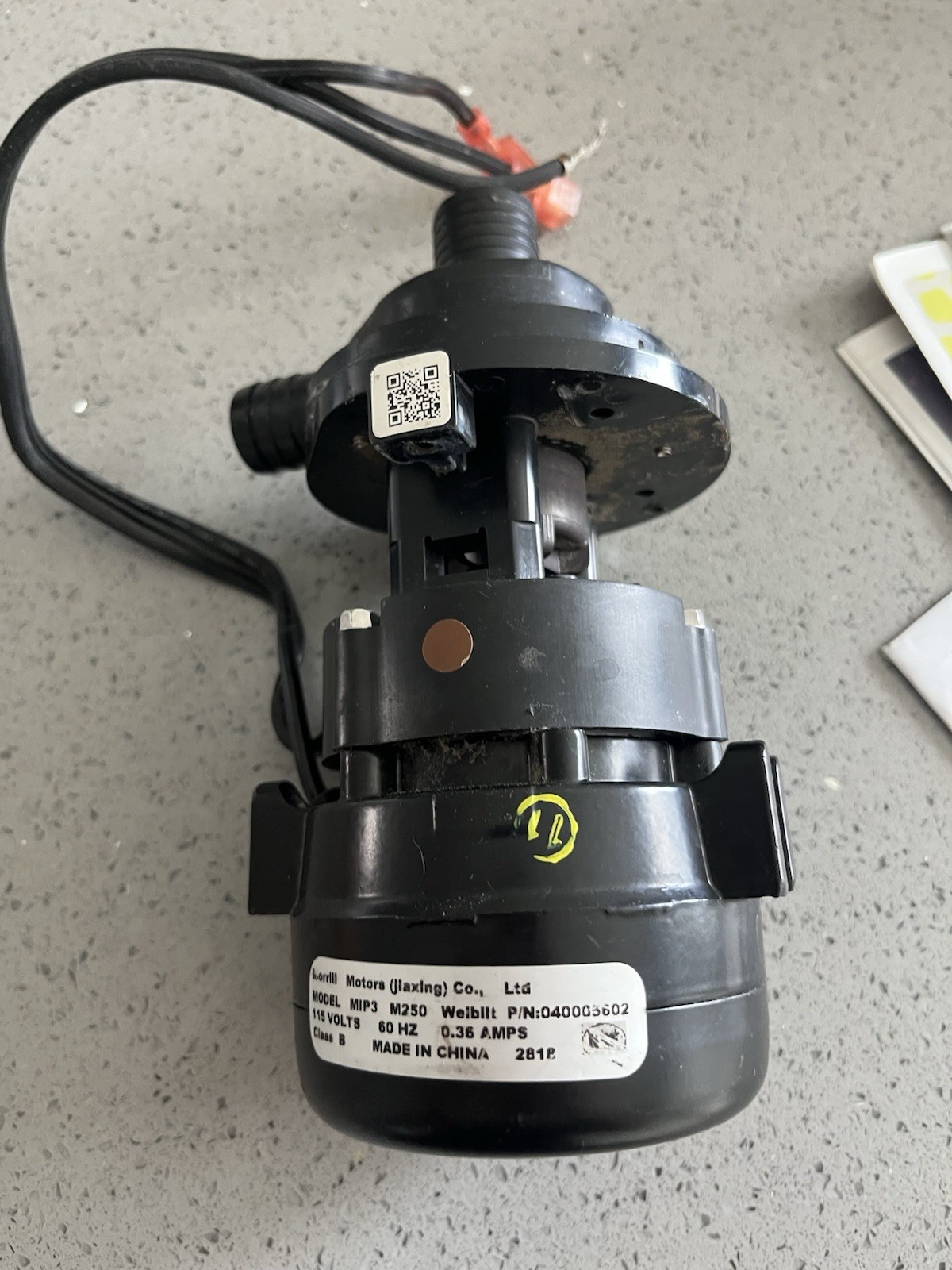 Morrill motors Ice Machine Water Pump Model MIP3 115 Volts, 60 HZ, .036 Amps