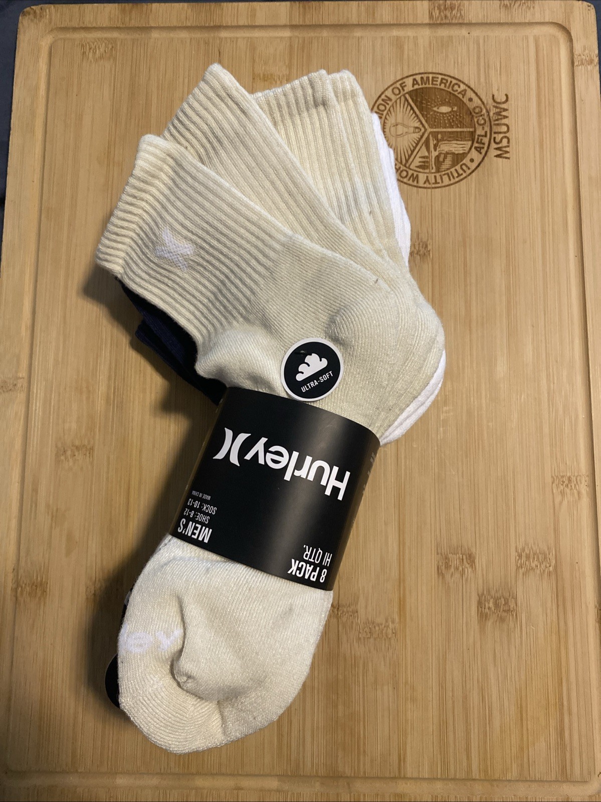 Hurley Hi Quarter Socks 8 Pack Mens 6-12 Multicolor Ultra Soft NEW