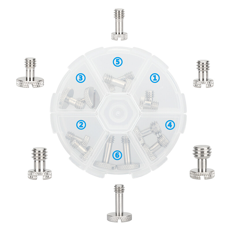 CAMVATE Camera Tripod QR Plate Screw Slotted Head 1/4"-20 & 3/8"-16 Thread Bolt