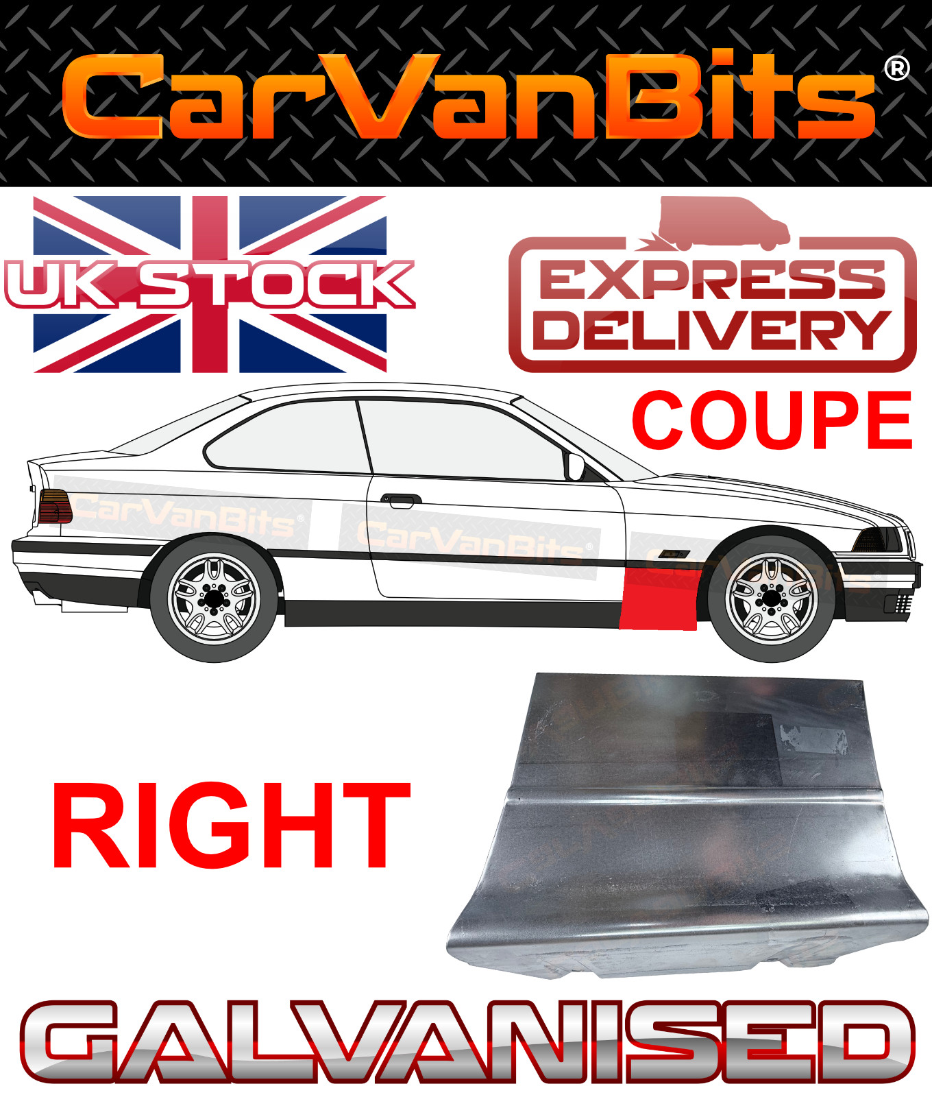 FOR BMW 3 E36 COUPE / CONVERTIBLE 90-00 FRONT WING REPAIR LOWER BODY PANEL SILL