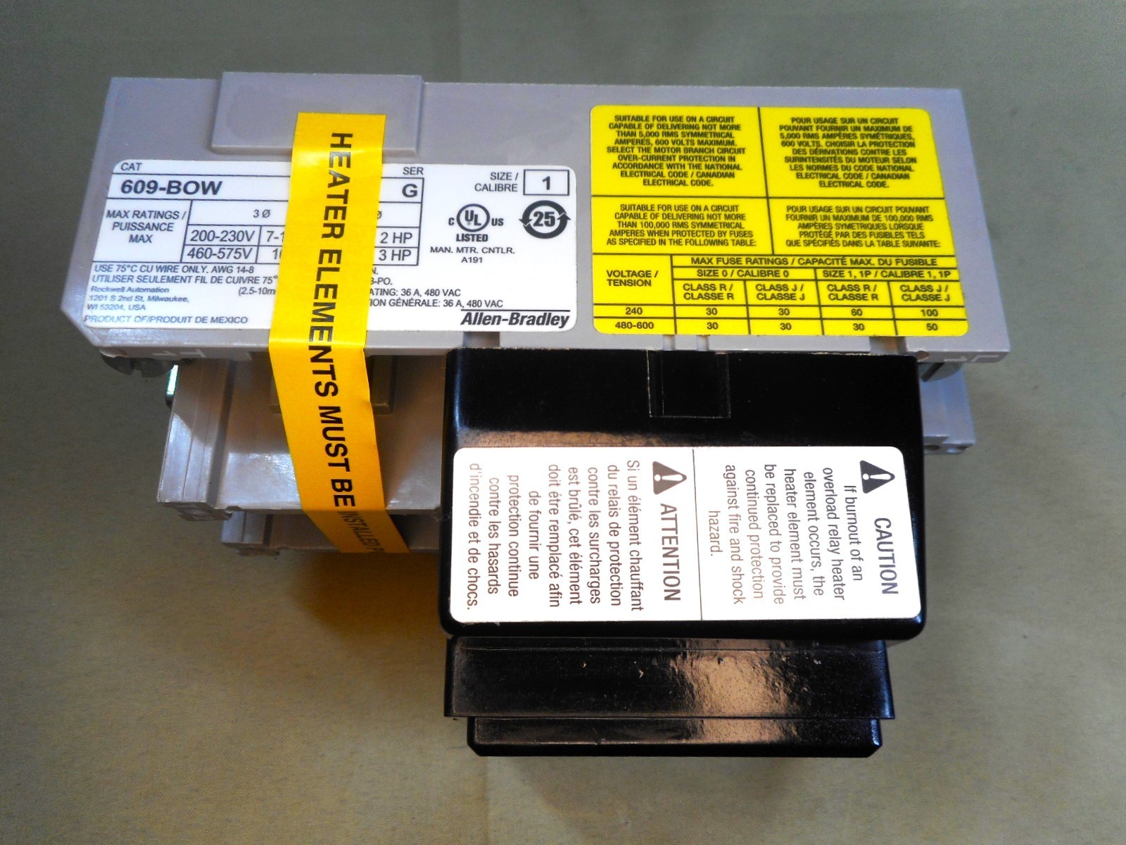 Allen Bradley 609-BOW manual starting switch (NIB)