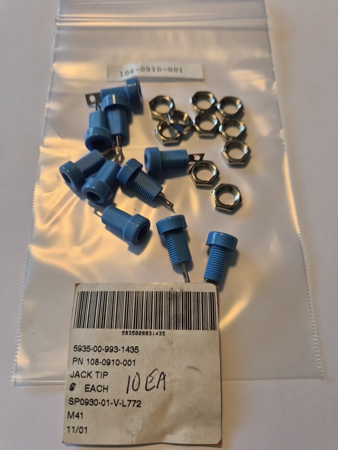 10 EA Cinch Blue Jack Tips PN 108-0910-001, NSN 5935009931435, NOS.