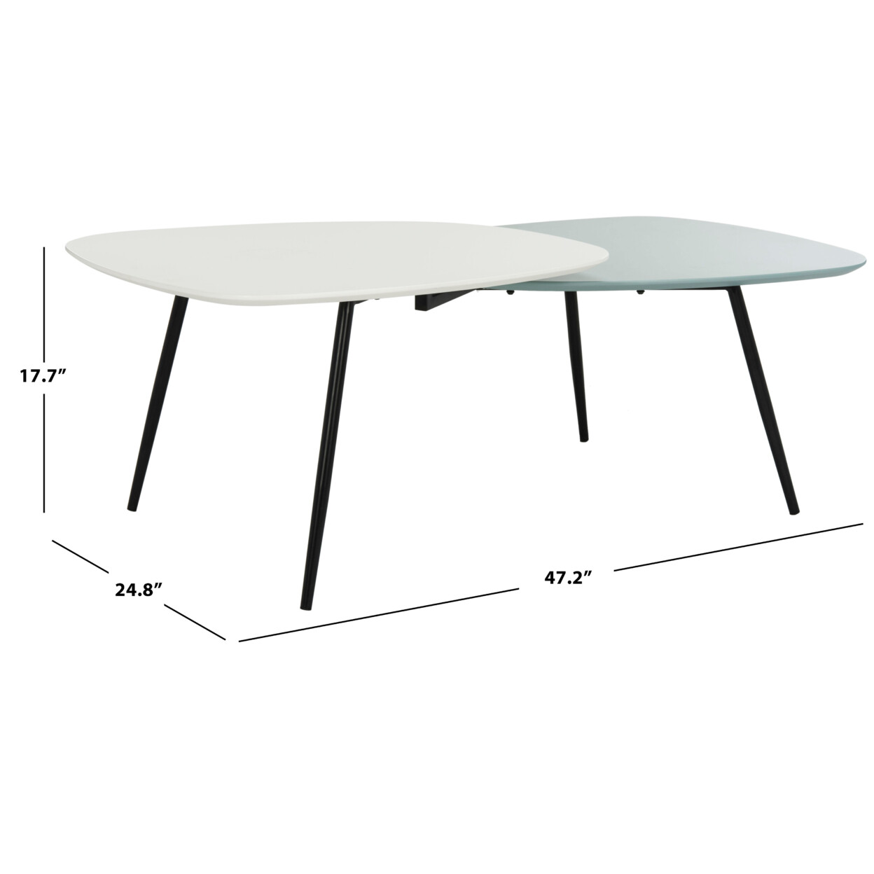 SAFAVIEH Jasmine Bi Level Coffee Table | White / Grey |