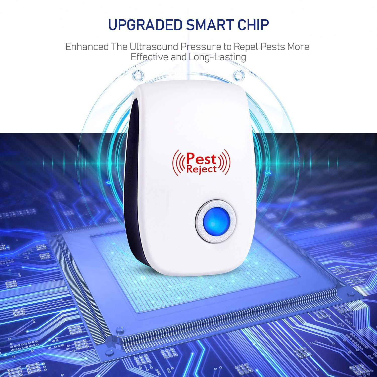 6X Ultrasonic Pest Repeller Electronic Control Repellent Bug Rat Mice Reject US