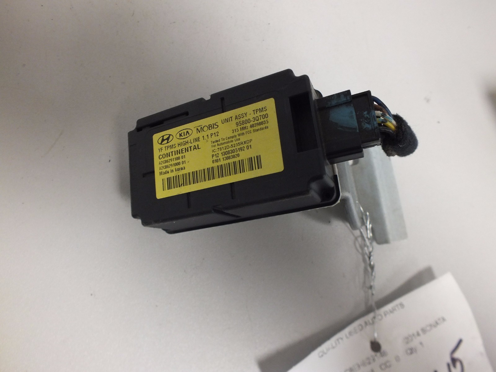 13 14 2014 HYUNDAI SONATA TPMS TIRE PRESSURE CONTROL MODULE 95800-3Q700 #1615